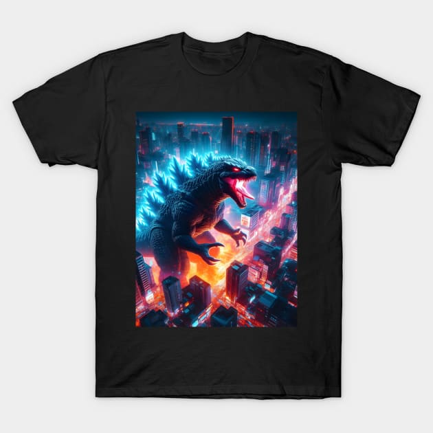 Monstrous Elegance: Unleash Godzilla vs. Kong Vibes in Epic Creature Couture! T-Shirt by insaneLEDP